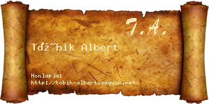 Tóbik Albert névjegykártya